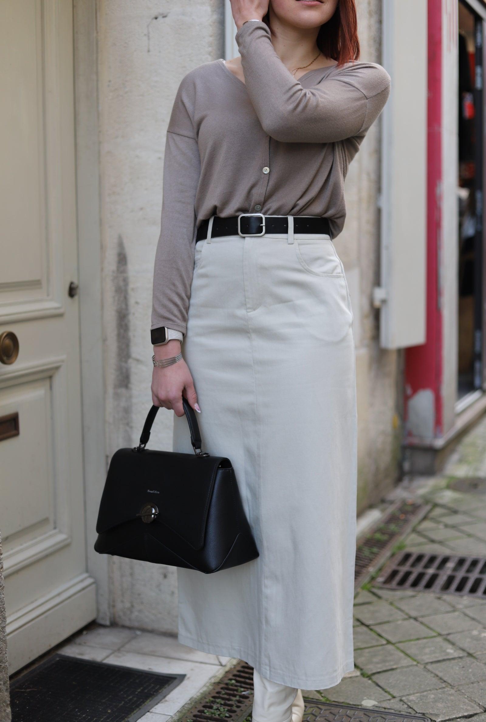 Jupe Longue en jean Taille Haute - beautifulshop