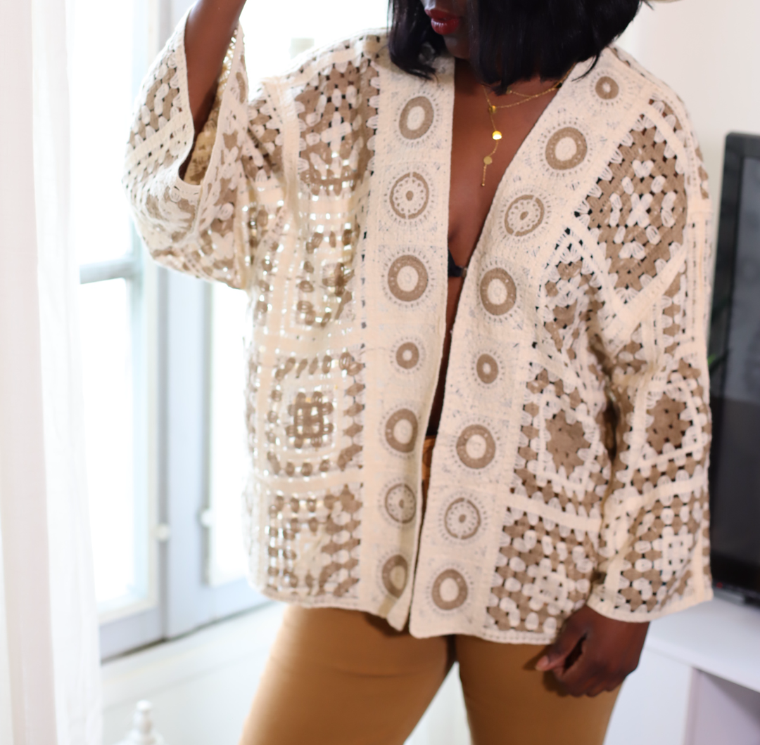 Kimono Crochet Beige