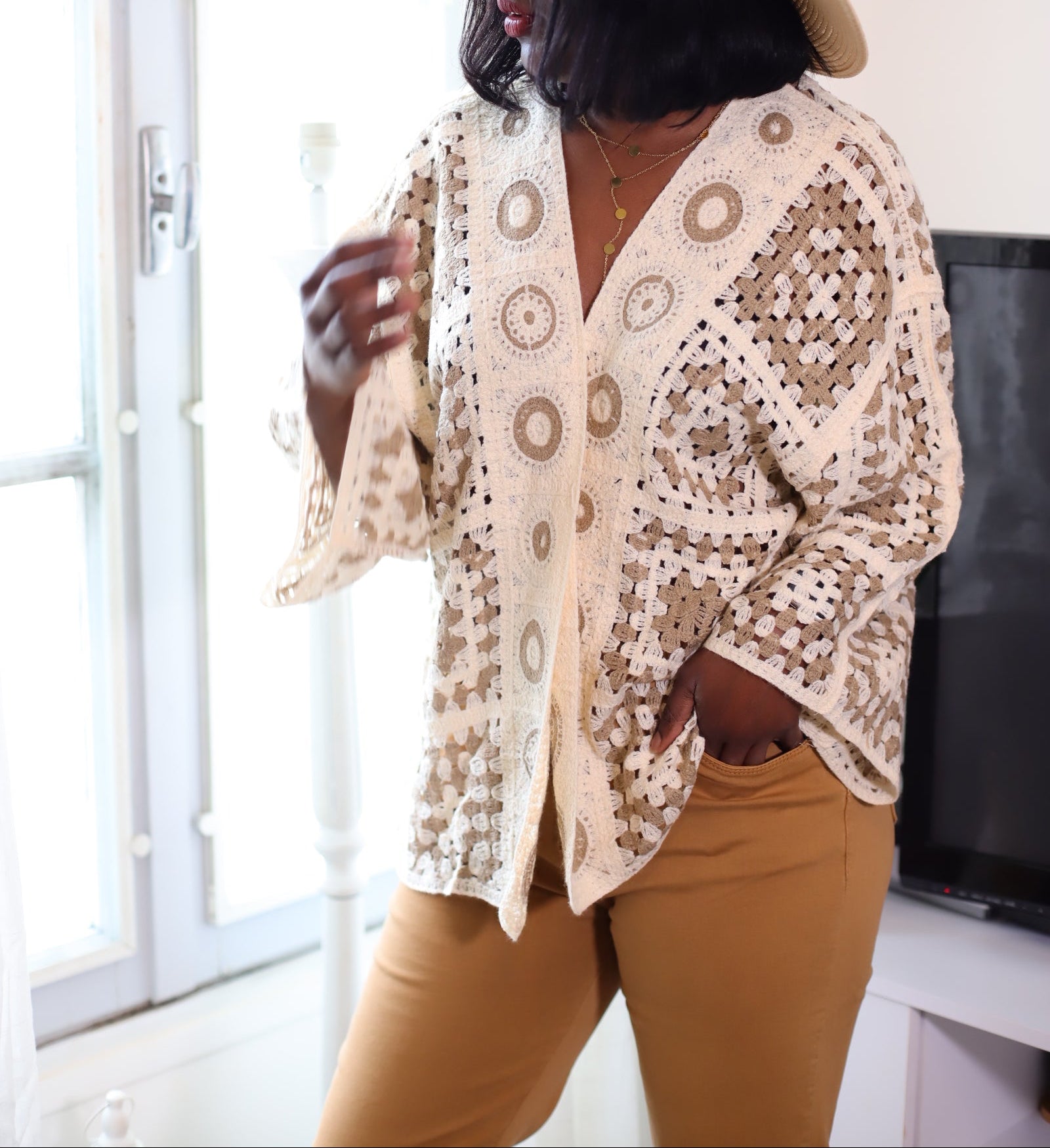 Kimono Crochet Beige