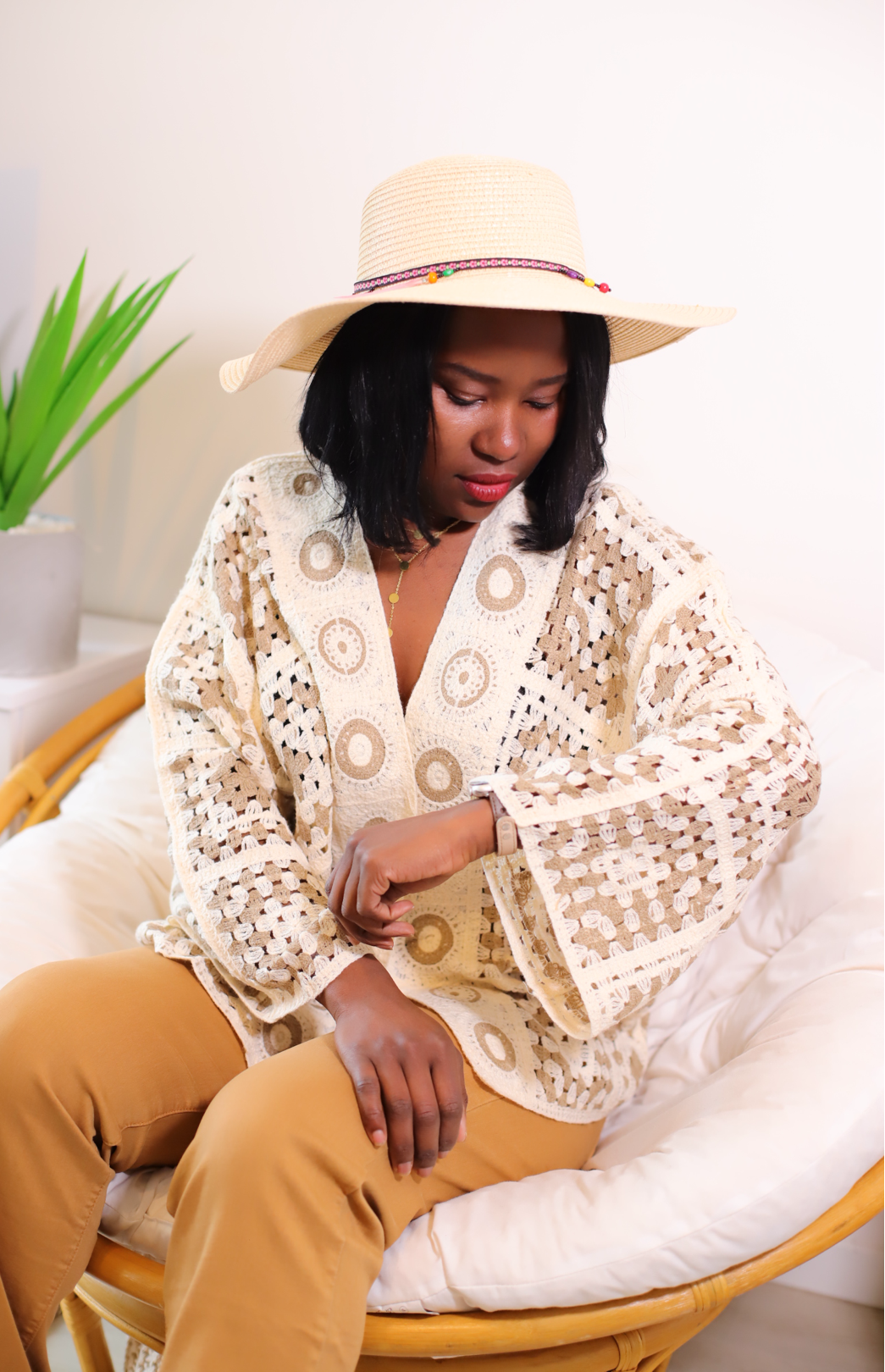 Kimono Crochet Beige