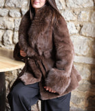 Manteau en Fausse Fourrure Ceinturé-beautifulshop