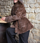 Manteau en Fausse Fourrure Ceinturé