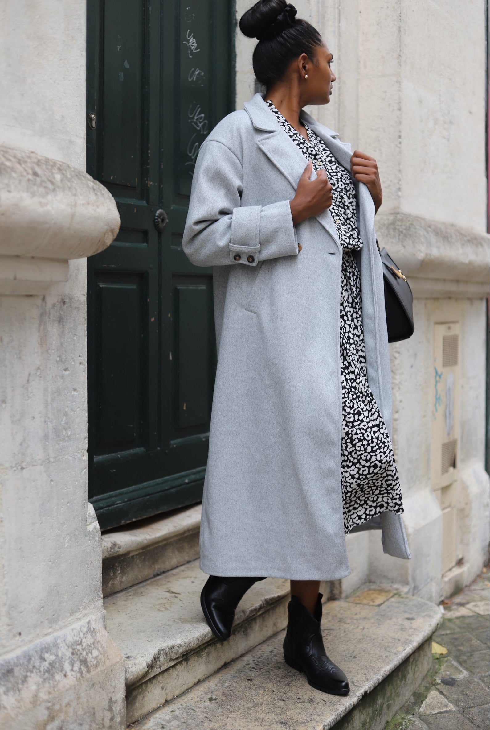 Manteau long ceinturé gris femme – Élégant et chaud | Beautiful Shop