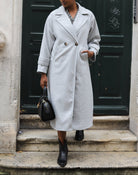 Manteau long ceinturé gris femme – Élégant et chaud | Beautiful Shop