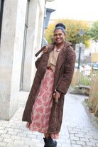 Manteau matelassé femme chocolat – Long, ceinturé & tendance | Beautiful Shop