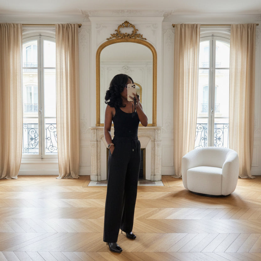 Pantalon Jogging Femme Élégant et Confortable – Coupe Droite & Taille Cordon-beautifulshop