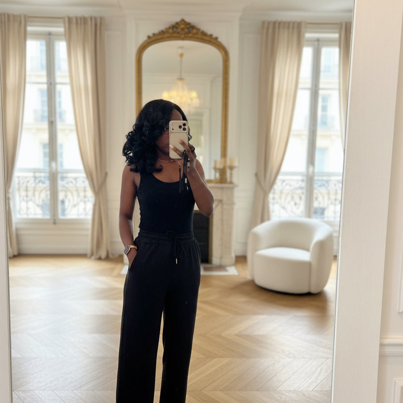 Pantalon Jogging Femme Élégant et Confortable – Coupe Droite & Taille Cordon-beautifulshop