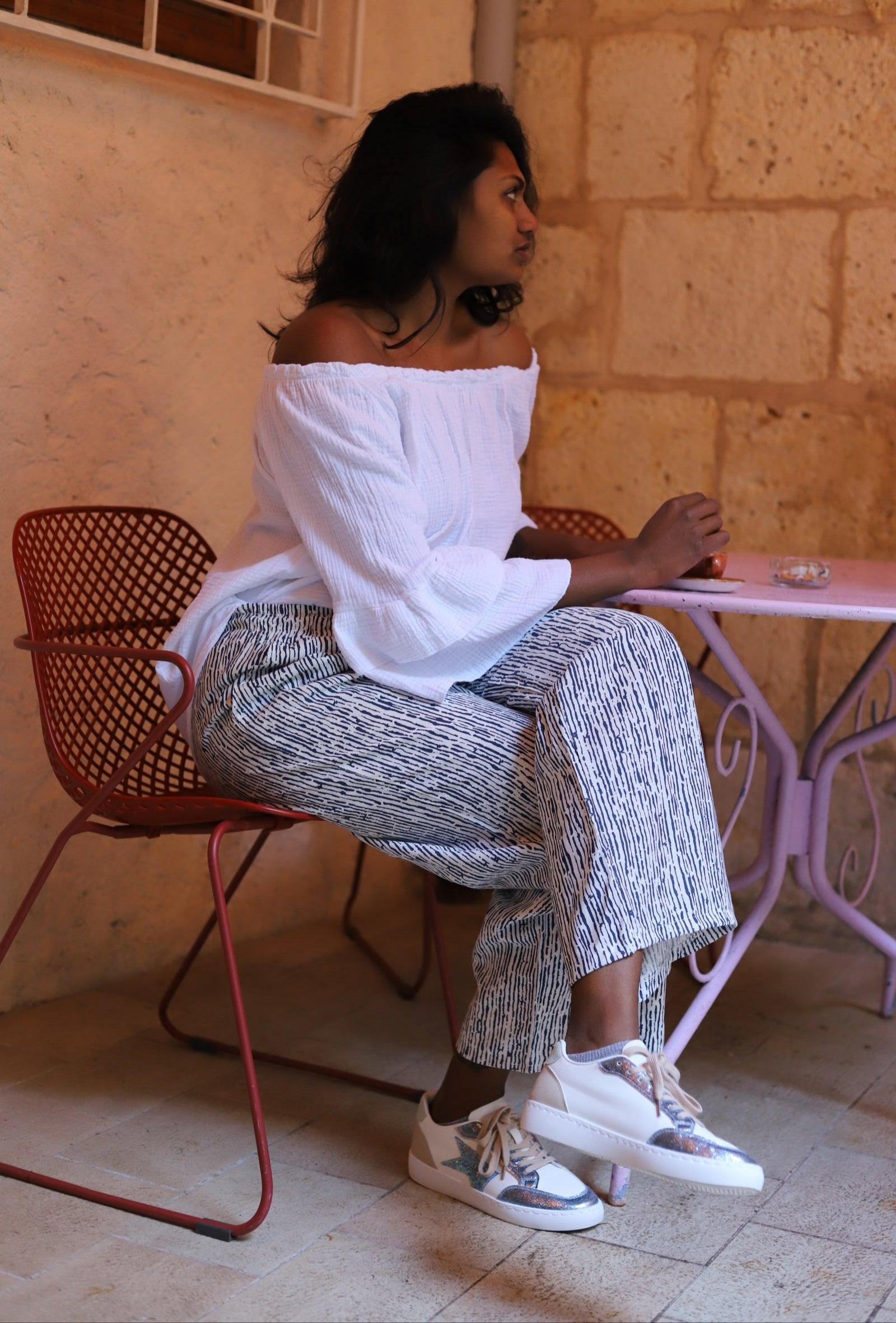Pantalon Large à Rayures – Élégance Décontractée et Confort Absolu - beautifulshop - boutique à Angoulême 