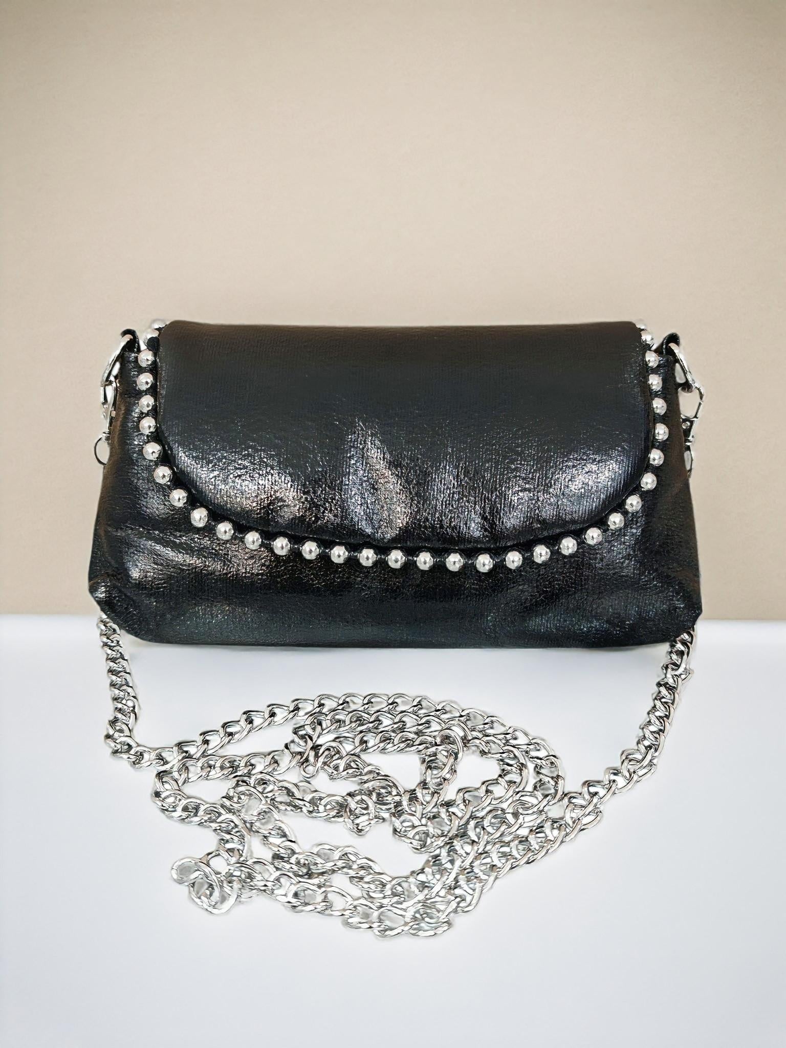 Petit Sac à Bandoulière Irisé avec Chaîne-beautifulshop