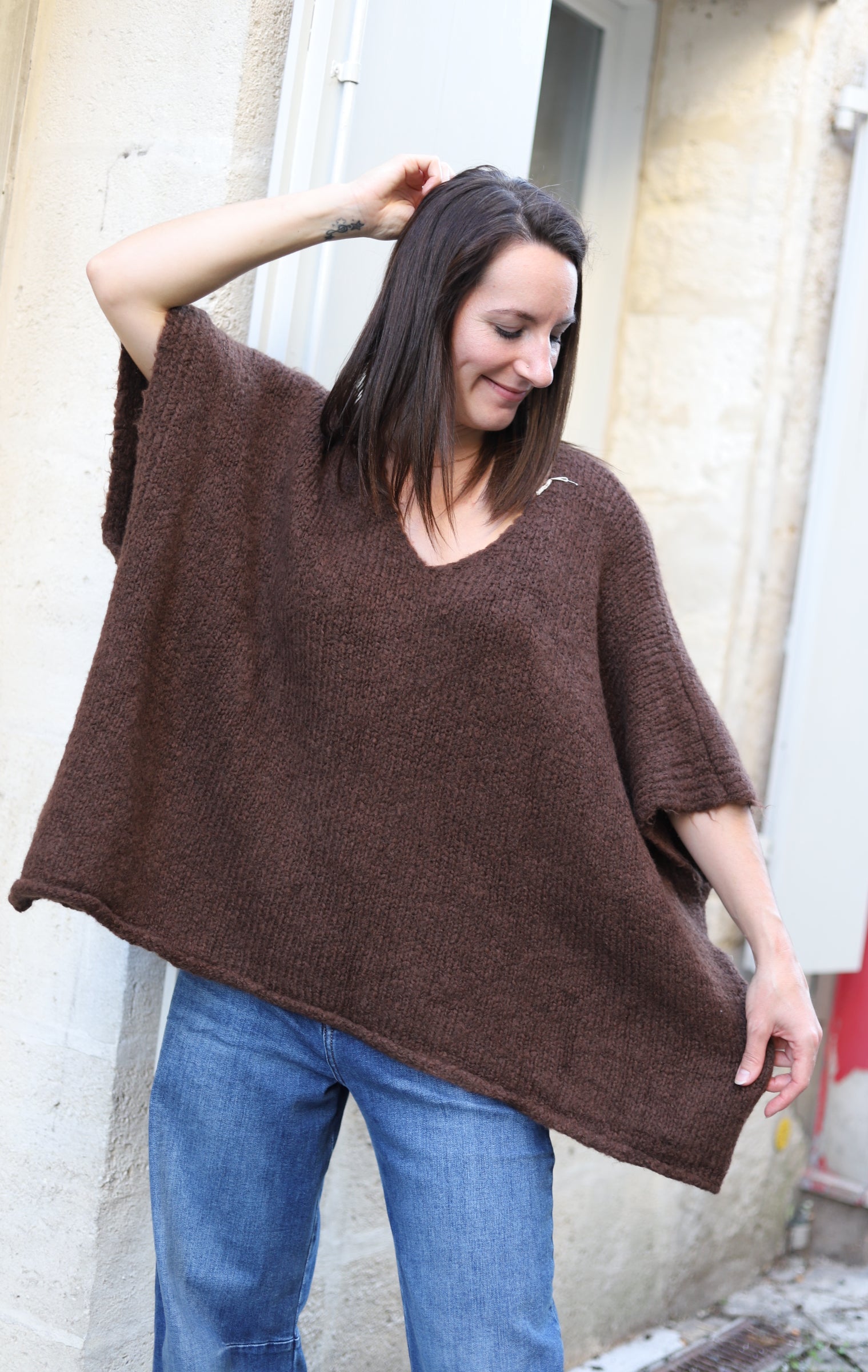 Pull Col V– Coupe Oversize-beautifulshop