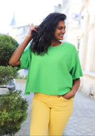 Pull Oversize Femme en Maille vert- beautifulshop - boutique femme sur Angoulême 
