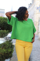 Pull Oversize Femme en Maille vert- beautifulshop - boutique femme sur Angoulême 