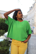 Pull Oversize Femme en Maille vert- beautifulshop - boutique femme sur Angoulême 