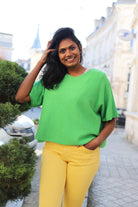 Pull Oversize Femme en Maille vert- beautifulshop - boutique femme sur Angoulême 