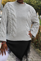 Pull Torsadé gris-beautifulshop