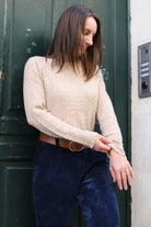 Pull col montant ajouré femme – Maille douce & détails festonnés-beautifulshop-boutique angouleme