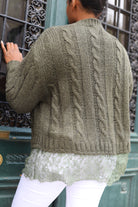 Pull kaki oversize avec dentelle bas – Beautiful Shop