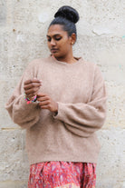 Pull oversize beige en maille douce – Taille unique | Beautiful Shop