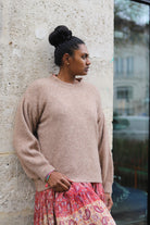 Pull oversize beige en maille douce – Taille unique | Beautiful Shop
