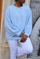 Pull oversize bleu femme – beautifulshop