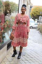 Robe Bohème Imprimée Marron-beautifulshop