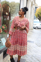 Robe Bohème Imprimée Marron-beautifulshop