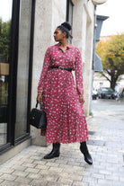 Robe Longue Bohème Marron Imprimé -beautifulshop