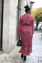 Robe Longue Bohème Marron Imprimé -beautifulshop