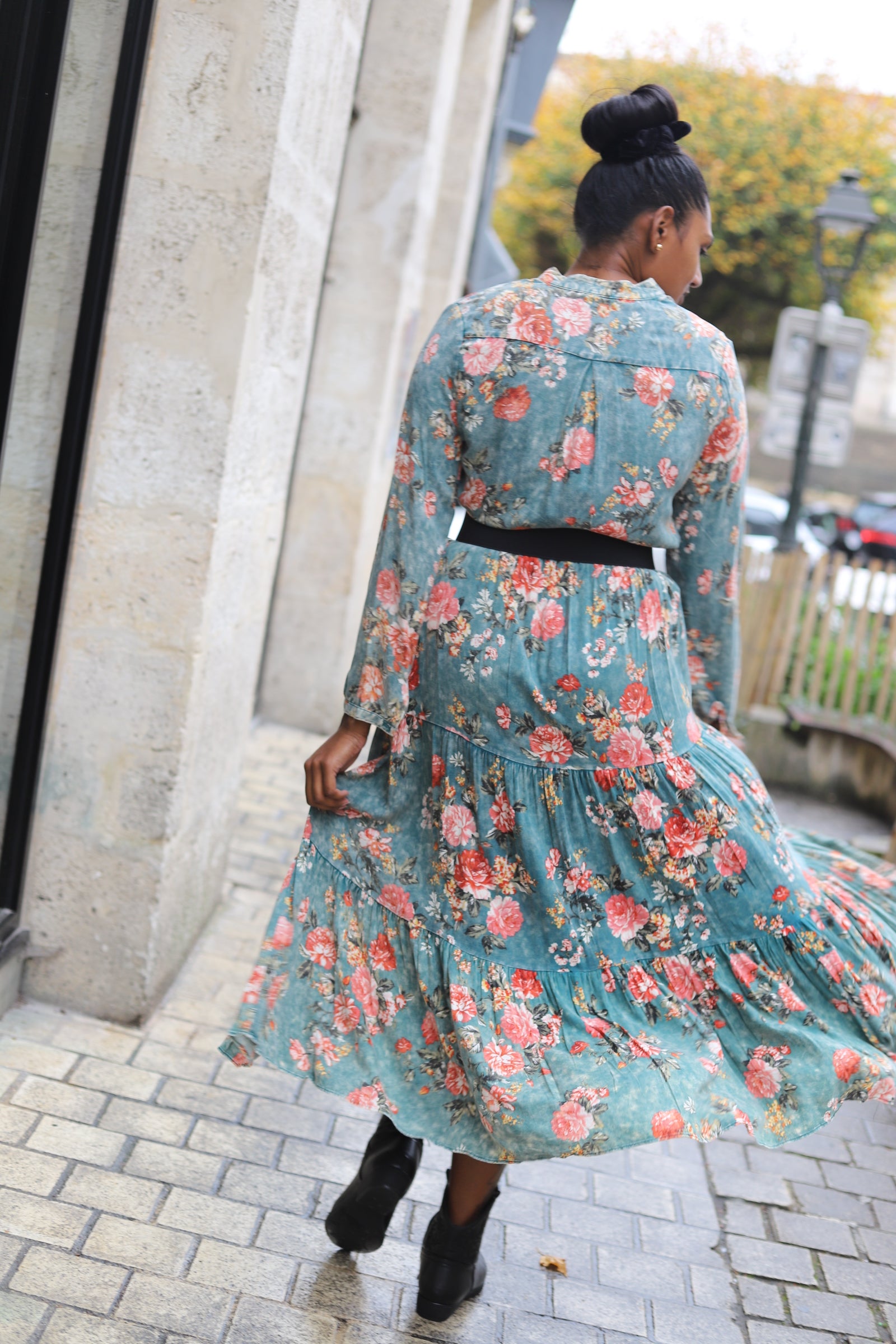 Robe Longue Chemise Imprimée Fleurie – beautifulshop