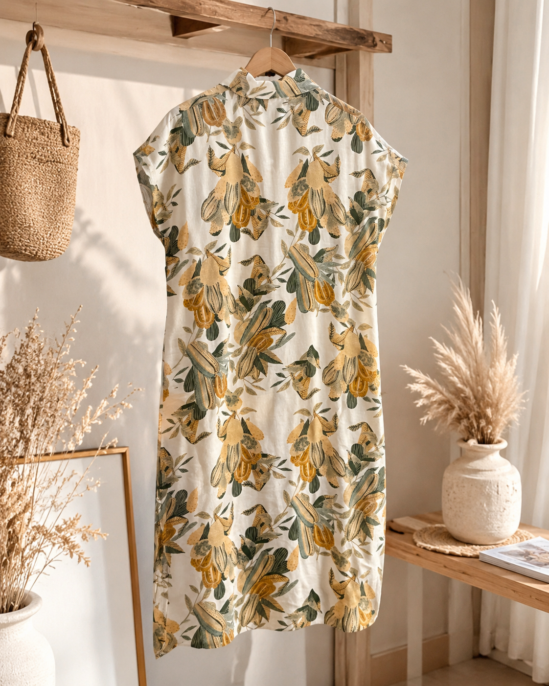 Robe chemise mi-longue imprimée
