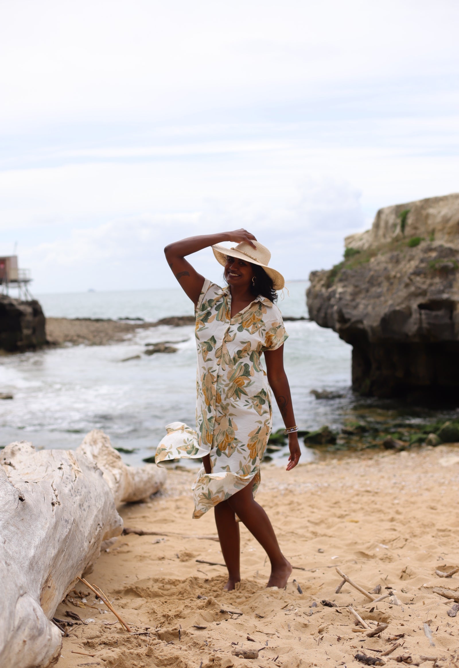 Robe chemise mi-longue imprimée