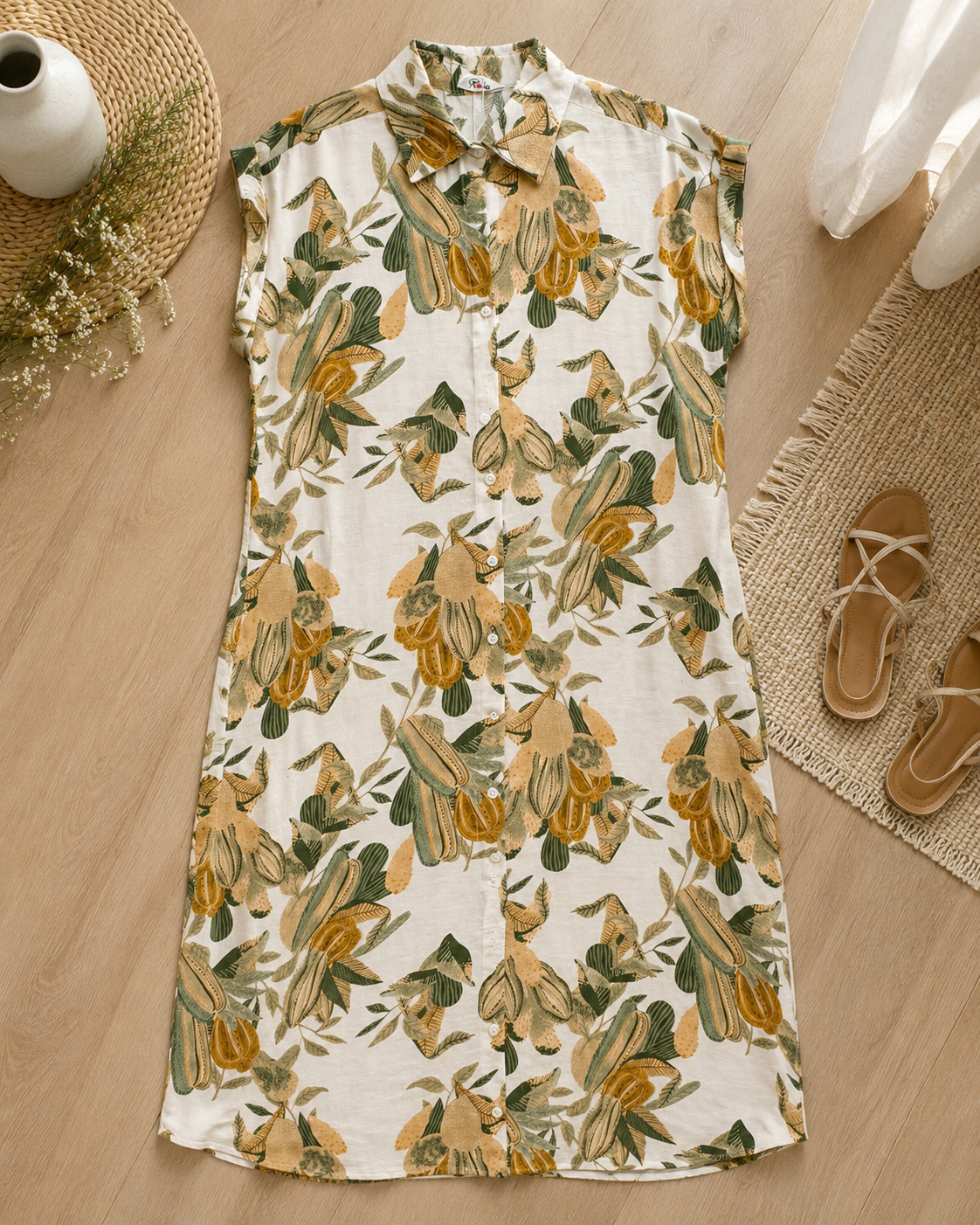 Robe chemise mi-longue imprimée