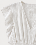     Robe longue blanche en gaze de coton