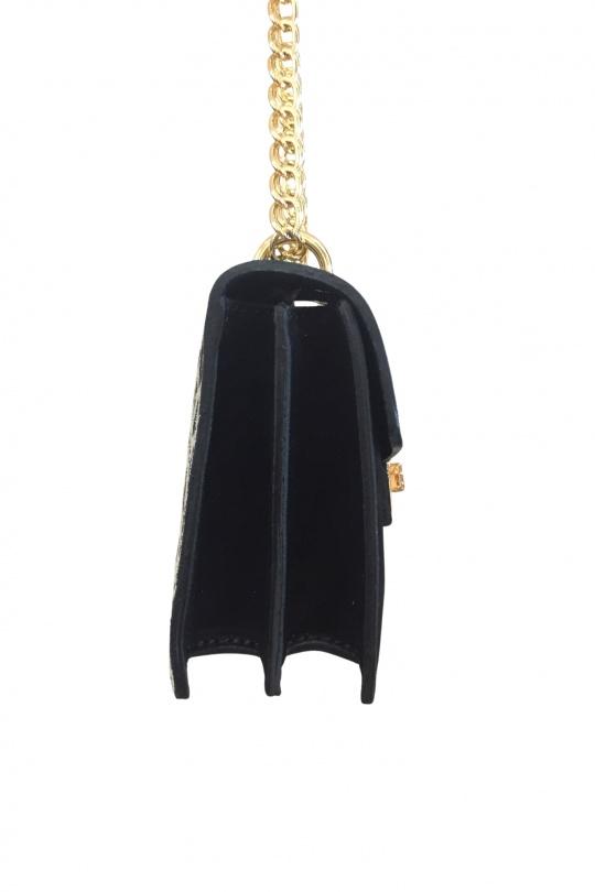 Sac à bandoulière cuir noir et léopard – Fabriqué en Italie