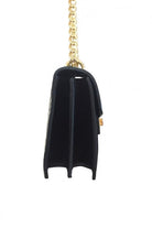 Sac à bandoulière cuir noir et léopard – Fabriqué en Italie