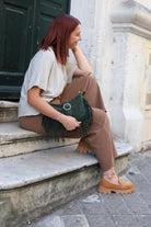 Sac à bandoulière frangé kaki – Esprit bohème chic-beautifulshop-boutique- Angoulême 