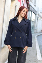 Trench Court Ceinturé Effet Superposé