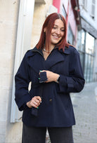 Trench Court Ceinturé Effet Superposé