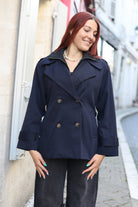 Trench Court Ceinturé Effet Superposé
