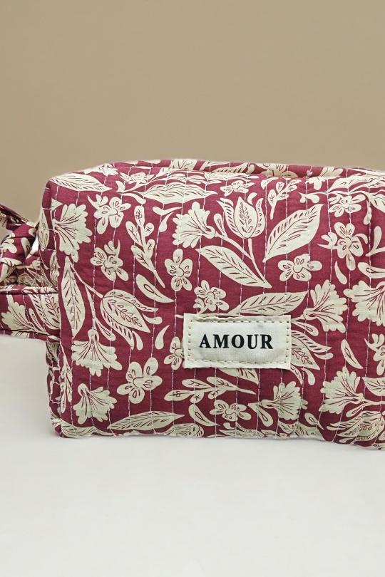 Trousse de Toilette Matelassée "AMOUR" – Coton