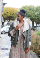 Veste Aviateur Oversize Kaki –