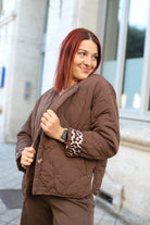 Veste Matelassée Chocolat – Douceur & Style Léopard -beautifulshop