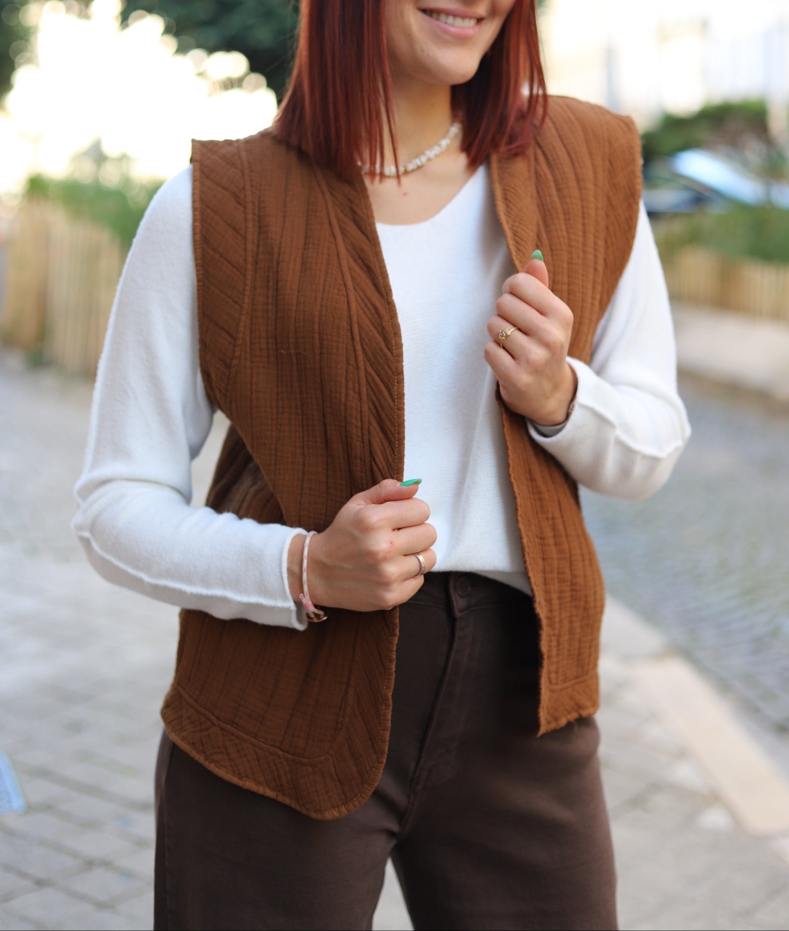 Veste Sans Manches Matelassée Kimono Oversize-beautifulshop-beautifulshop