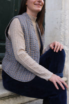 Veste Sans Manches Matelassée Vichy-beautifulshop