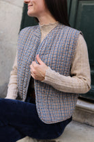 Veste Sans Manches Matelassée Vichy-beautifulshop