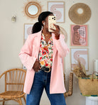 Blazer rose à coupe ample – Beautiful Shop