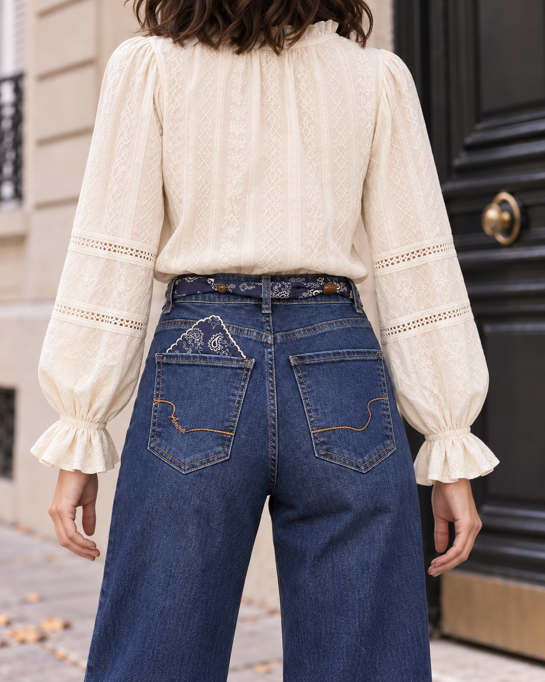 Blouse Élise en coton brodé – beige – Beautiful Shop