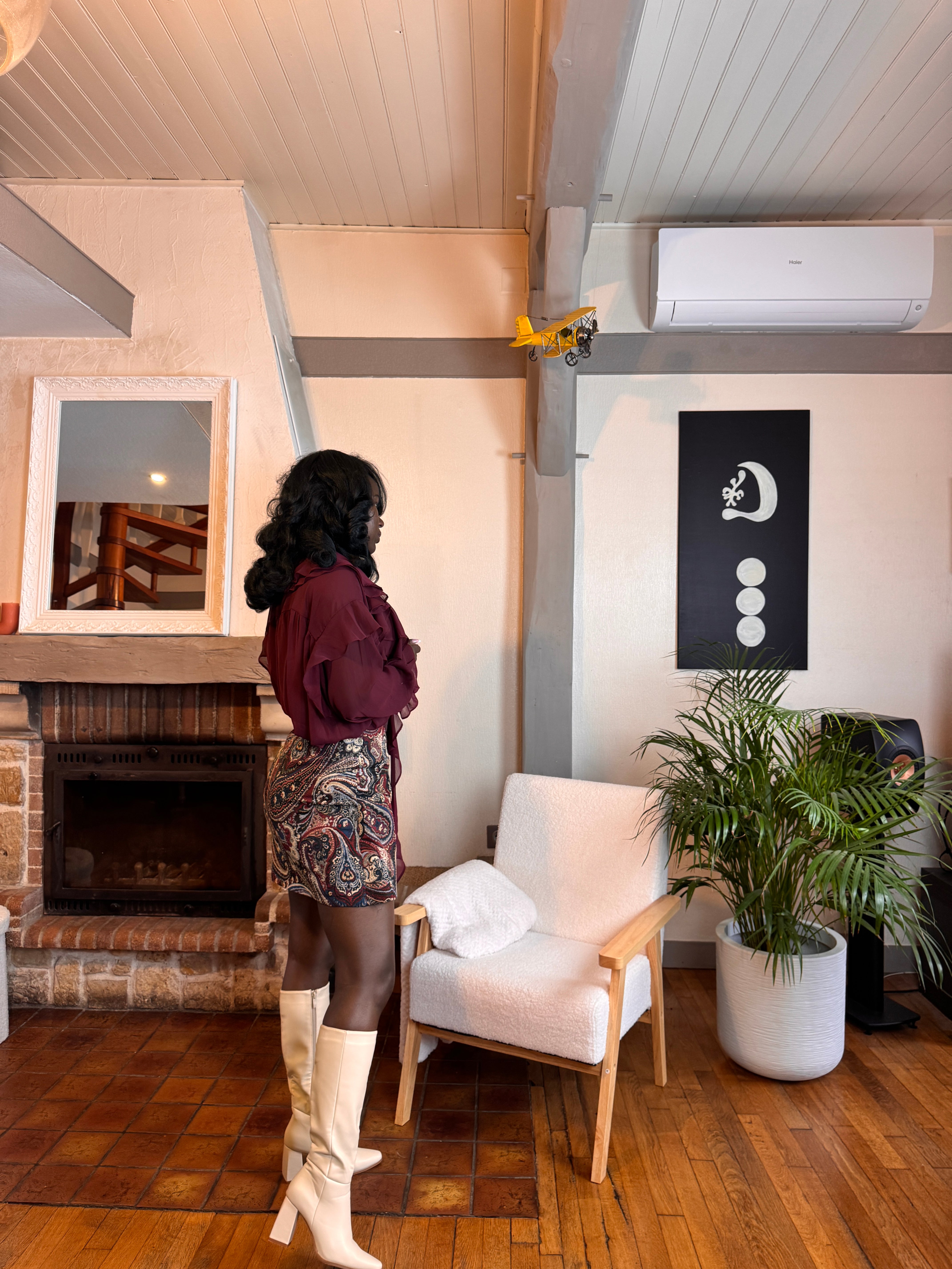 blouse fluide femme, blouse rouge bordeaux, blouse à volants, haut élégant femme, blouse ample chic, blouse soirée fluide