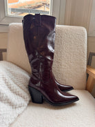 Bottes bordeaux effet croco – Beautiful Shop