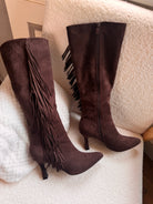 Bottes chocolat à franges – Beautiful Shop